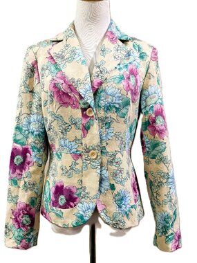 Vintage Brocade like Casual Corner Tailor fit Blazer for Women Size 6